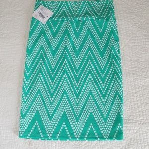 LuLaRoe Cassie Skirt Teal with Polka Dots